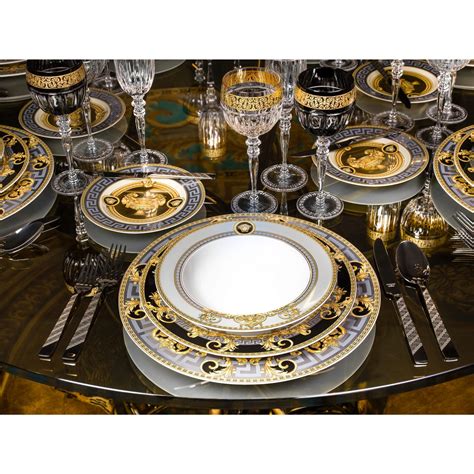 versace side table|Versace dinner set.